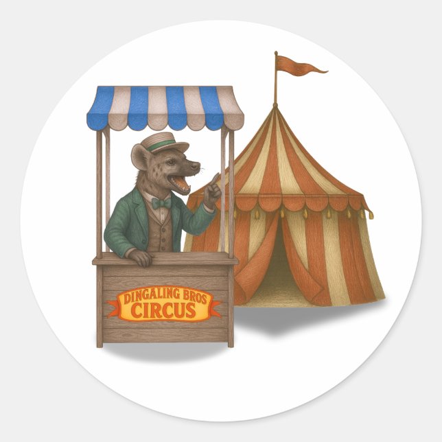 Henry hyena hawker classic round sticker (Front)