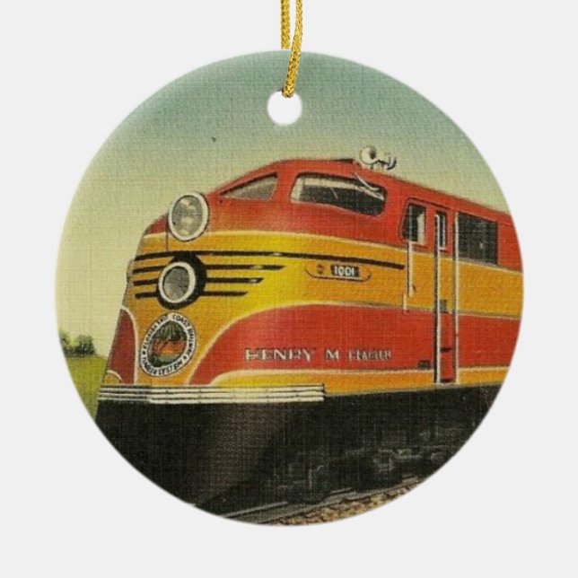 Henry M Flagler Locomotive Ceramic Tree Decoration (Front)
