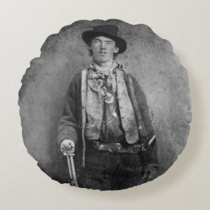 Henry McCarty, Billy the Outlaw Kid of Old West Round Cushion