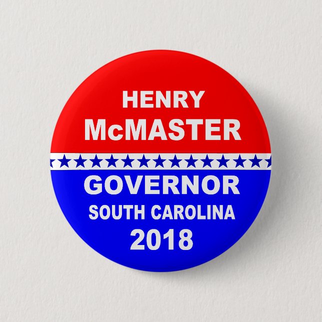Henry McMaster Governor South Carolina 2018 6 Cm Round Badge (Front)