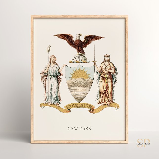 Henry Mitchell's New York State Coat of Arms Rare Poster (Creator Uploaded)
