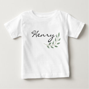 Henry Name Reveal Clothing Nature Leaf Botanical Baby T-Shirt
