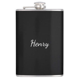 Henry Name typography Personalised Gift Hip Flask