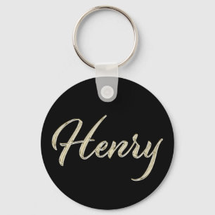 Henry Name whitegold Button Schlüsselanhänger Key Ring