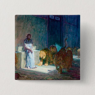 Henry Ossawa Tanner Daniel in the Lions' Den 15 Cm Square Badge