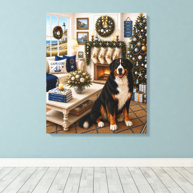  Henry, The Bernie’s Mountain Dog Canvas Print (Insitu(Wood Floor))