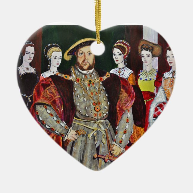 Henry The Eighth and His Six Wives Ceramic Tree Decoration (Front)