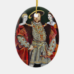 Henry The Eighth and His Six Wives Ceramic Tree Decoration