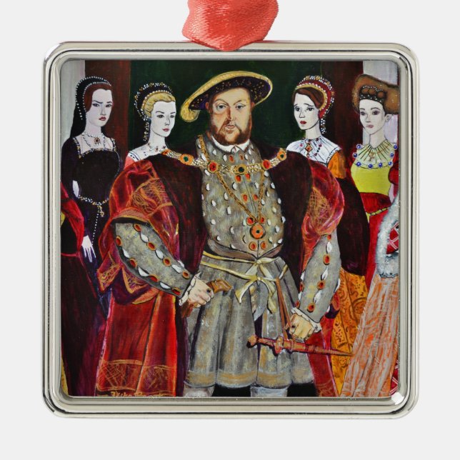 Henry The Eighth and His Six Wives Metal Tree Decoration (Front)
