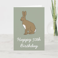 Henry the Hare Happy 50th Birthday Greetings Card