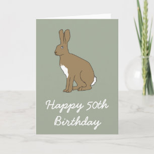 Henry the Hare Happy 50th Birthday Greetings Card