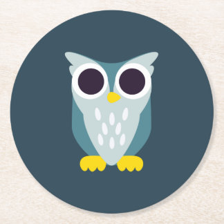 Henry the Owl Round Paper Coaster