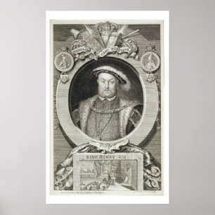 Henry VIII (1491-1547), after a painting in the Ro Poster