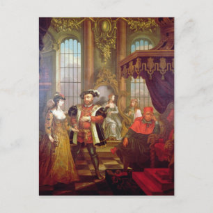 Henry VIII  introducing Anne Boleyn at court Postcard