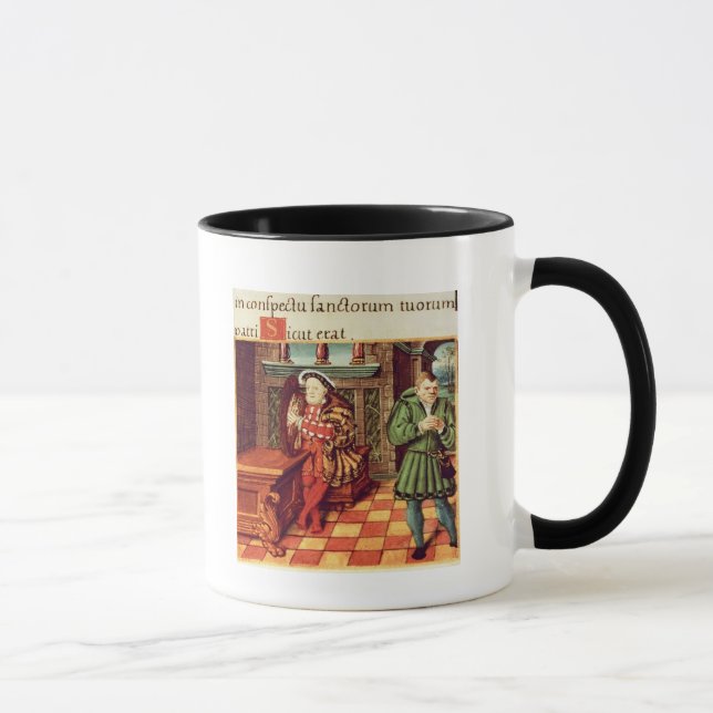 Henry VIII Playing a Harp with his Fool Wil Mug (Right)