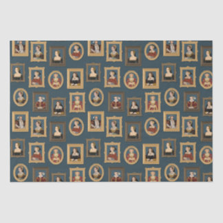 Henry VIII Six Wives Portraits in Frames Teal Tissue Paper