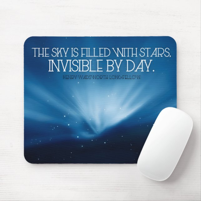 Henry Wadsworth Longfellow Inspirational Quote Sky Mouse Pad (With Mouse)