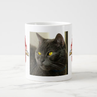 Hens and cat large coffee mug