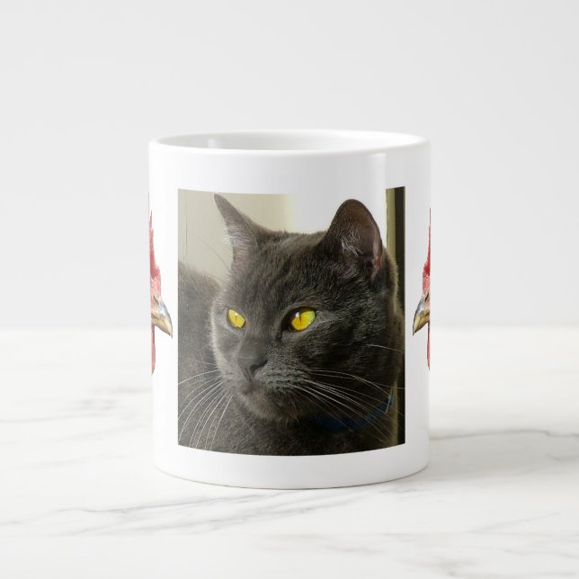 Hens and cat large coffee mug (Front)