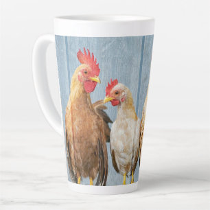 Hens Chicks Rooster Latte Mug