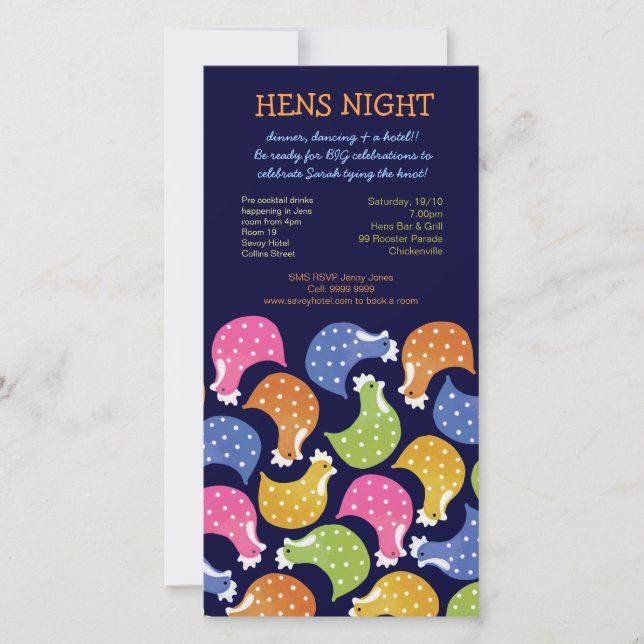 Hens Night Bachelorette Party Event Funny Invite (Front)