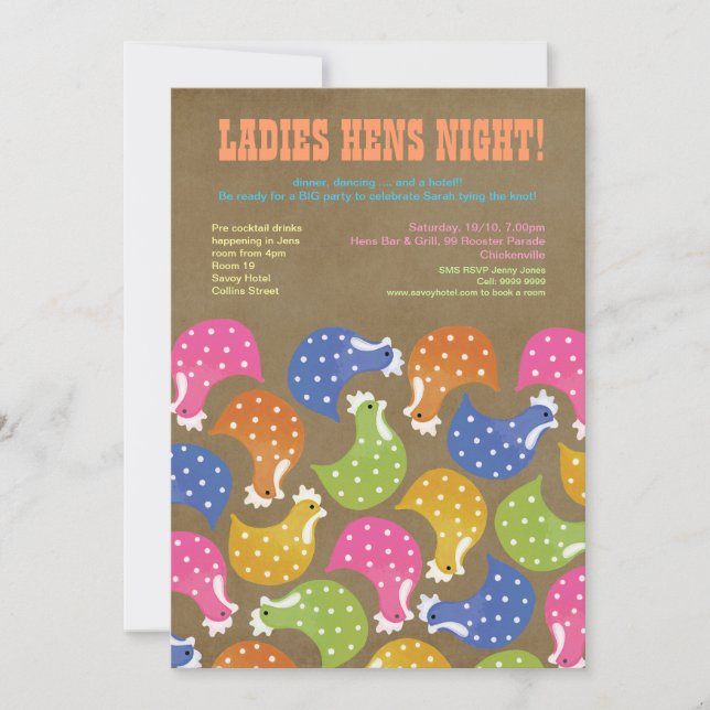 Hens Night Bachelorette Party Wedding Invite (Front)