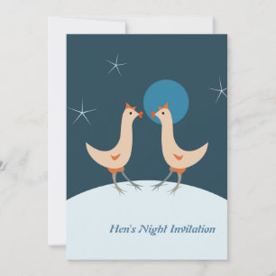 Hens Night Party Funny Chicken Moon Invitation