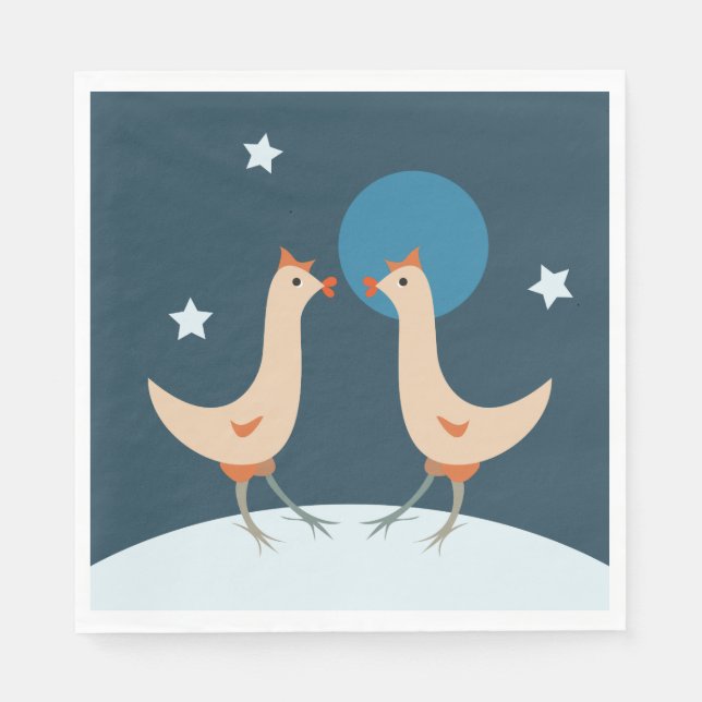 Hens Night Party Funny Chicken Moon Napkin (Front)