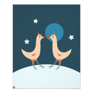 Hens Night Party Funny Chicken Moon Photo Print