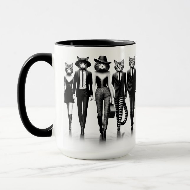 Hep Cat Runway Models Walking the Catwalk Mug (Left)