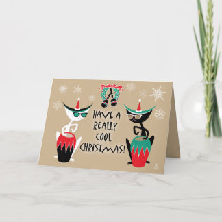Hep Cats Retro Christmas - Personalised Holiday Card