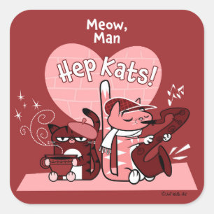 HEP KATS by Jeff Willis Art Square Sticker