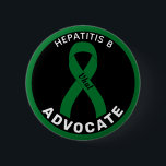 Hepatitis B Advocate Ribbon White Button<br><div class="desc">Hepatitis B Advocate Ribbon White Button for awareness and support for people with hepatitis b.</div>