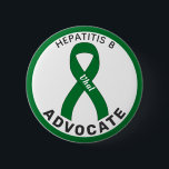 Hepatitis B Advocate Ribbon White Button<br><div class="desc">Hepatitis B Advocate Ribbon White Button for awareness and support for people with hepatitis b.</div>