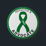 Hepatitis B Advocate Ribbon White Button<br><div class="desc">Hepatitis B Advocate Ribbon White Button for awareness and support for people with hepatitis b.</div>