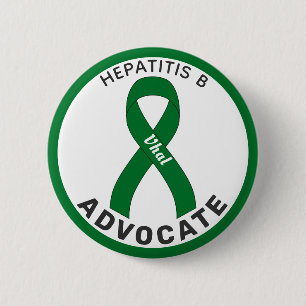 Hepatitis B Advocate Ribbon White Button