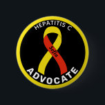 Hepatitis C Advocate Ribbon Black Button<br><div class="desc">Hepatitis C Advocate Ribbon Black Button for awareness and support for people with hepatitis c.</div>