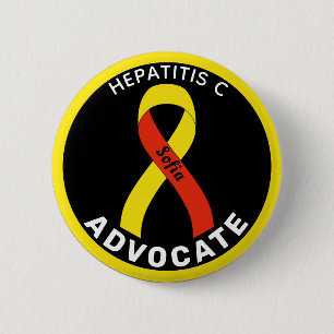 Hepatitis C Advocate Ribbon Black Button