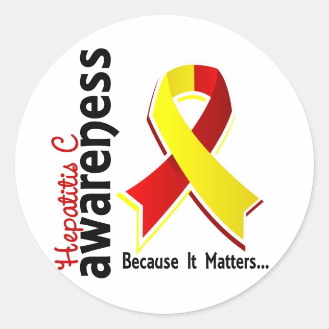 Hepatitis C Awareness 5 Classic Round Sticker (Front)