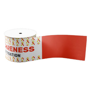 Hepatitis C Awareness Pattern Ribbon Grosgrain Ribbon