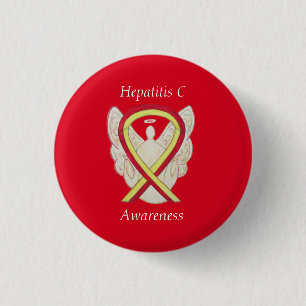 Hepatitis C (HCV) Awareness Angel Ribbon Pins