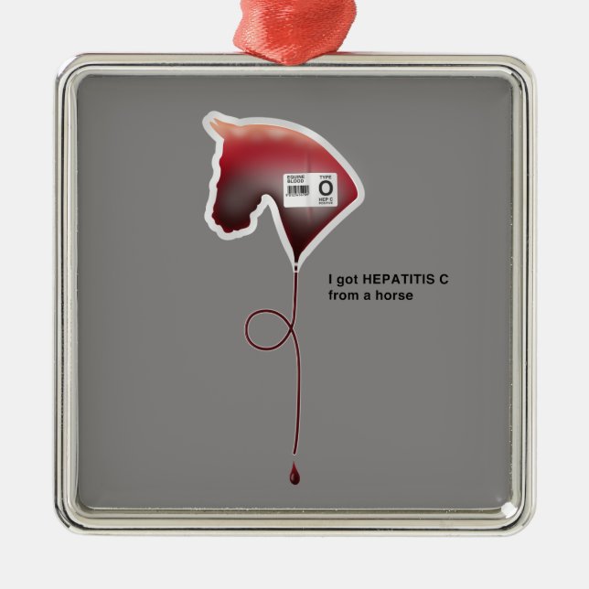 Hepatitis C Metal Tree Decoration (Front)