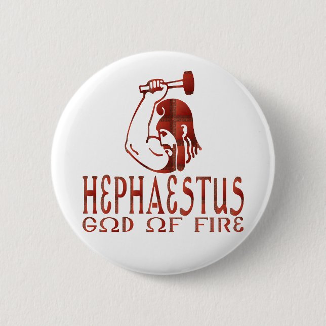 Hephaestus 6 Cm Round Badge (Front)