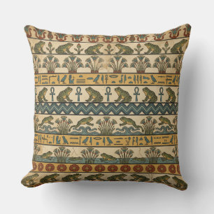 Heqet’s Blessing: Ancient Egyptian Frog Fresco Cushion