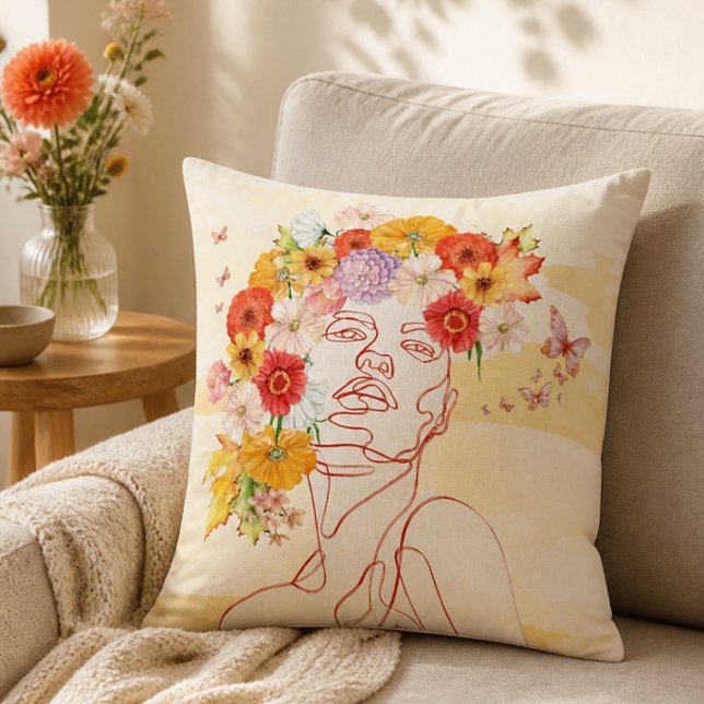 Her Autumn Bliss Throw Pillow (Creator Uploaded)