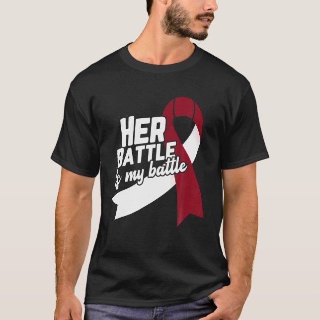 Her Battle Is My Battle Head And Neck Cancer Aware T-Shirt (Front)