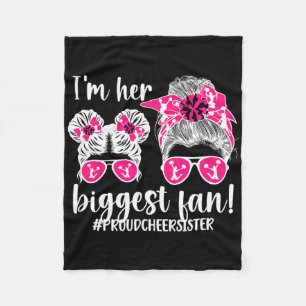 Her Biggest Fan Proud Cheer Sister Of A Cheerleade Fleece Blanket