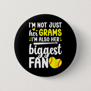 Her Biggest Fan Softll Grams Of A Softll Player  6 Cm Round Badge