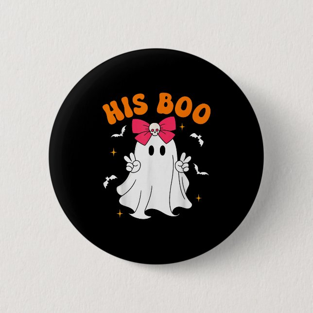 Her Boo &amp; His Boo Funny Matching Halloween Cou 6 Cm Round Badge (Front)