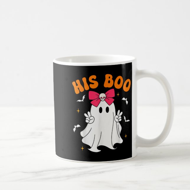 Her Boo &amp; His Boo Funny Matching Halloween Cou Coffee Mug (Right)